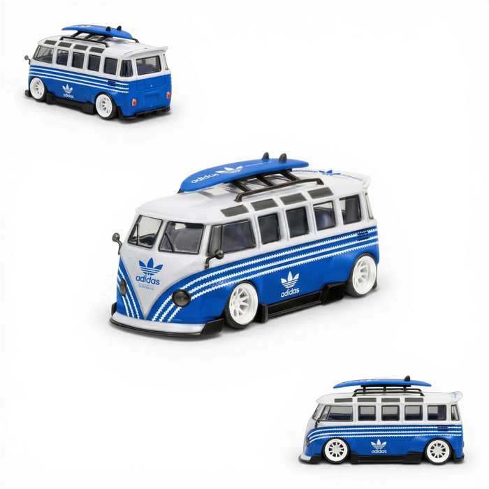 LF Model Volkswagen T1 Kombi with Surfboards Blue/White 1:64 - for just $29.99! 