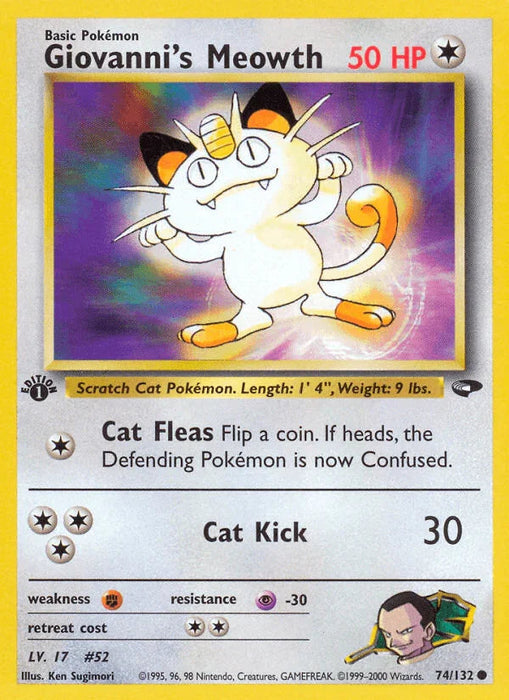 Giovanni's Meowth (74/132) [Gym Challenge 1st Edition] - for just $0.55! 