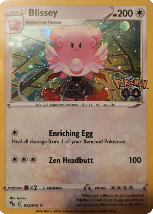 Blissey (052/078) (Cosmos Holo) [Pokémon GO] - Just $0.10! Shop now at Retro Gaming of Denver