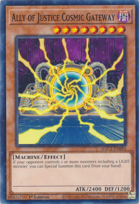Ally of Justice Cosmic Gateway (Duel Terminal) [HAC1-EN084] Parallel Rare - for just $0.10! 