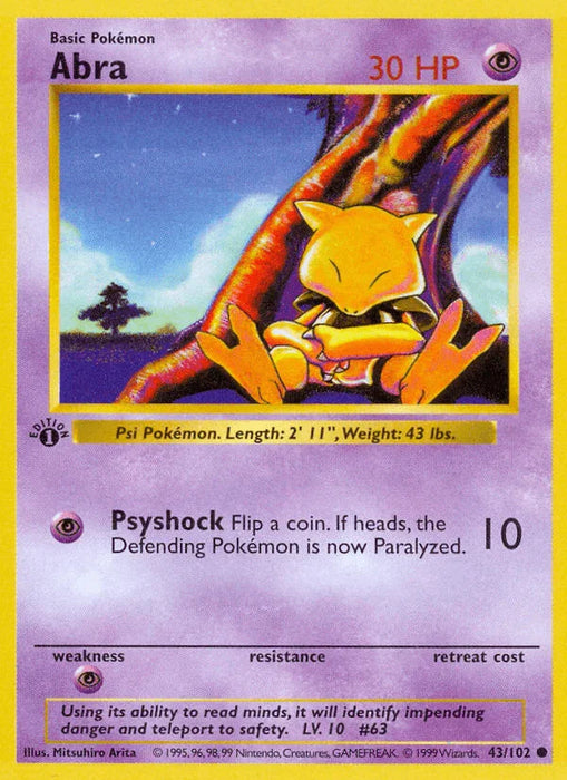 Abra (43/102) (Shadowless) [Base Set 1st Edition] - for just $8.75! 