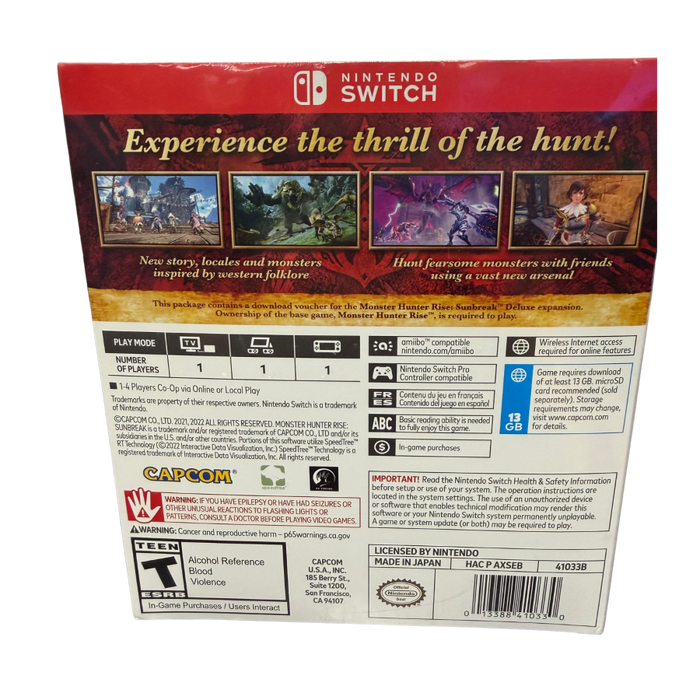 Monster Hunter Rise Sunbreak [Collector's Edition] – Nintendo Switch (NS) - for just $119.99! 