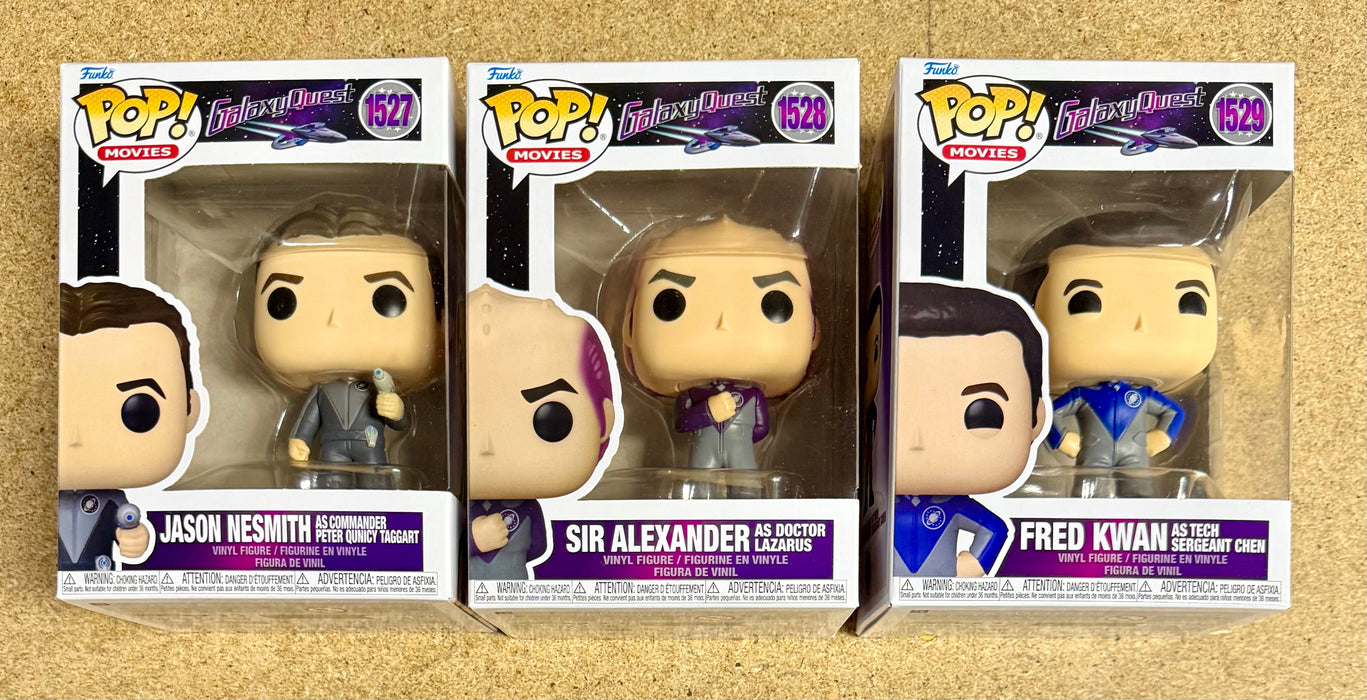 Funko Pop! Movies Jason Nesmith As Commander Peter Quincy Taggart, Sir Alexander As Doctor Lazarus & Fred Kwan as Tech Sergeant Chen Galaxy Quest Set Of 3 - for just $35! 