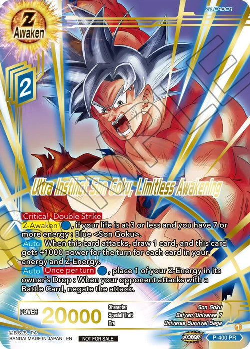 Ultra Instinct Son Goku, Limitless Awakening (Gold-Stamped) (P-400) [Promotion Cards] - for just $5.35! 