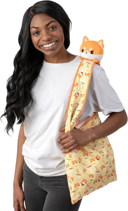 TeeTurtle Plushie Tote Bag: Orange Ramen Shiba Inu - for just $23.99! 