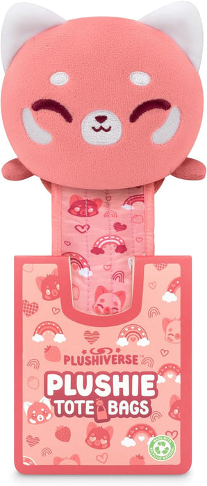 TeeTurtle Plushie Tote Bag: Red Panda Hearts And Rainbows - for just $20! 