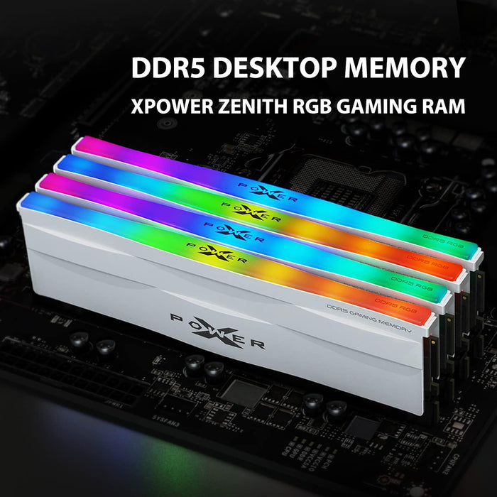 Silicon Power Zenith RGB DDR5 6400MT/s (PC5-51200) CL32 16GB(1x16GB) AMD Expo/Intel XMP 3.0 1.4V Desktop Unbuffered DIMM [White] - for just $266.97! 