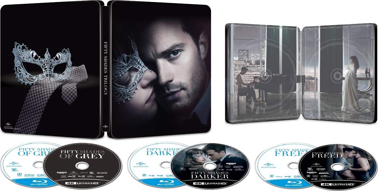 Fifty Shades Trilogy - Unrated Limited Edition Steelbook [4K Ultra HD + Blu-ray + Digital] - for just $42.99! 