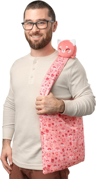 TeeTurtle Plushie Tote Bag: Red Panda Hearts And Rainbows - for just $20! 