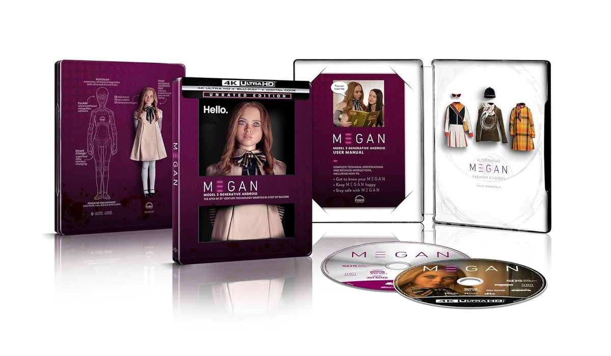 M3GAN - Limited Edition Steelbook (4K Ultra HD + Blu-ray + Digital) - for just $45.99! 