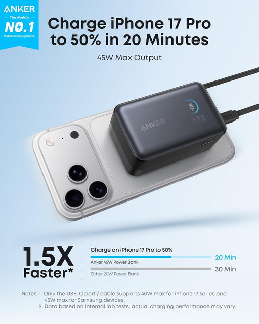 Anker Nano Power Bank (10K, 45W, Built-In Retractable USB-C Cable) - for just $59.99! 