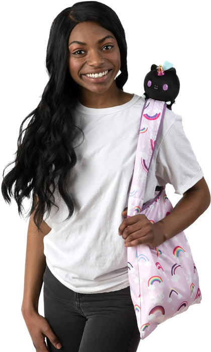 TeeTurtle Plushie Tote Bag: Rainbow Pride Black Unicorn - for just $20! 