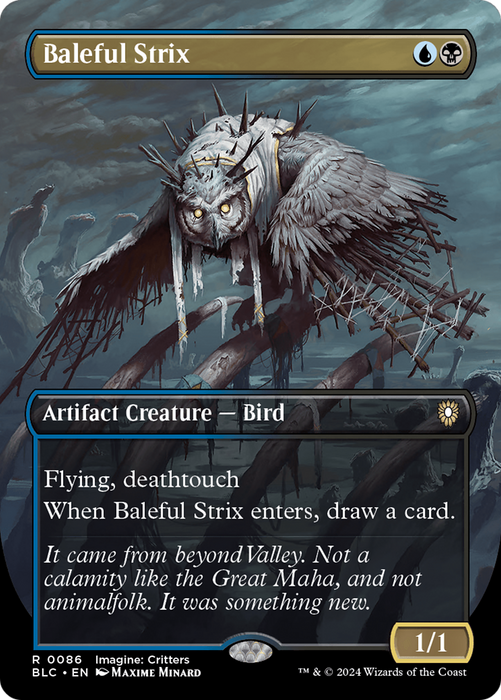 Baleful Strix (BLC-086) - Bloomburrow Commander (Borderless) - for just $2.79! 
