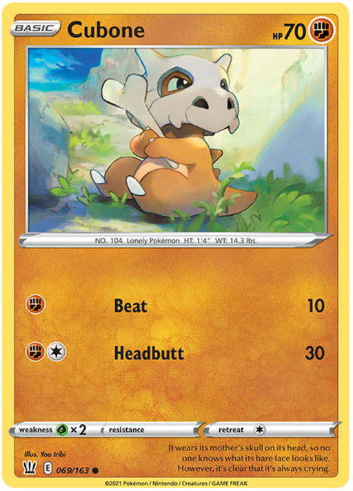 Cubone (069/163) [Sword & Shield: Battle Styles] - Just $0.05! Shop now at Retro Gaming of Denver