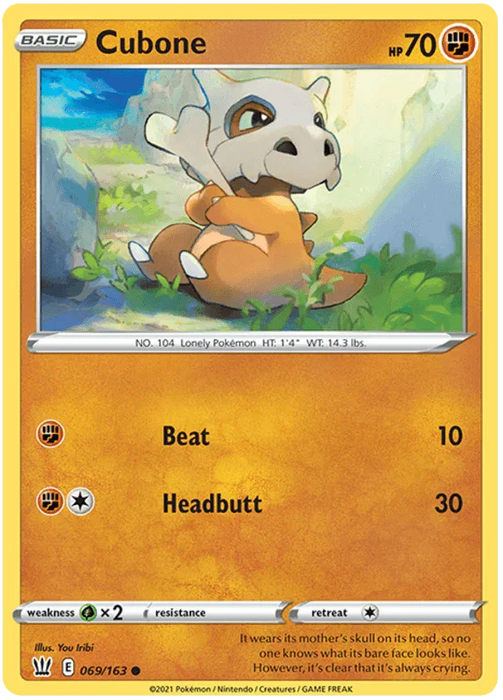 Cubone (069/163) [Sword & Shield: Battle Styles] - for just $0.10! 