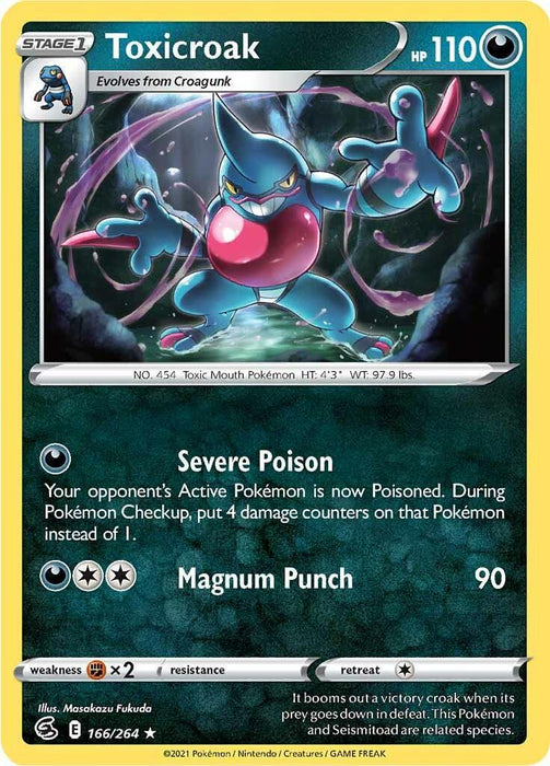 Toxicroak (166/264) [Sword & Shield: Fusion Strike] - for just $0.10! 