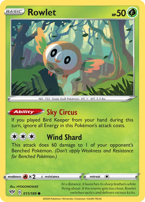 Rowlet (011/189) [Sword & Shield: Darkness Ablaze] - for just $0.10! 