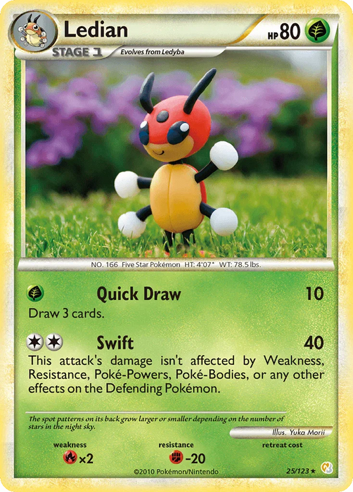 Ledian (25/123) [HeartGold & SoulSilver: Base Set] - for just $3.60! 