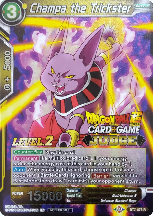 Champa the Trickster (Level 2) (BT7-078) [Judge Promotion Cards] - for just $0.60! 