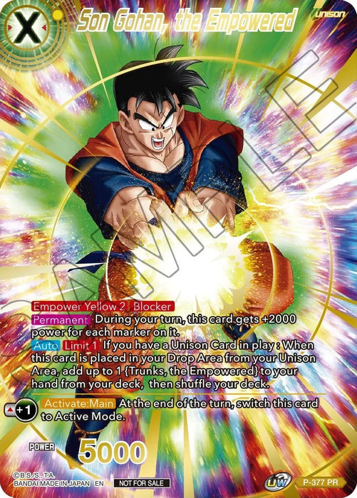Son Gohan, the Empowered (Gold Stamped) (P-377) [Promotion Cards] - for just $1.15! 