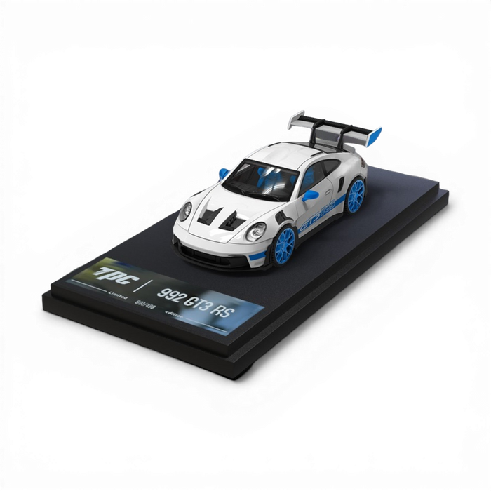TPC Porsche 911 GT3 RS White Blue Wheels 1:64 - for just $31.99! 