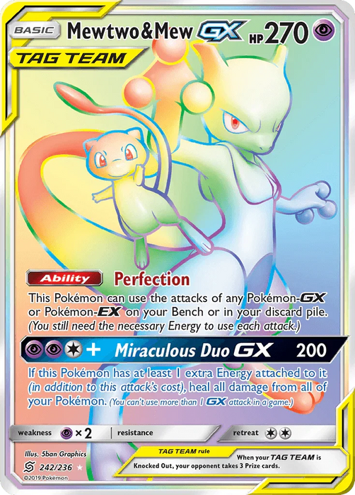 Mewtwo & Mew GX (242/236) [Sun & Moon: Unified Minds] - for just $152.40! 