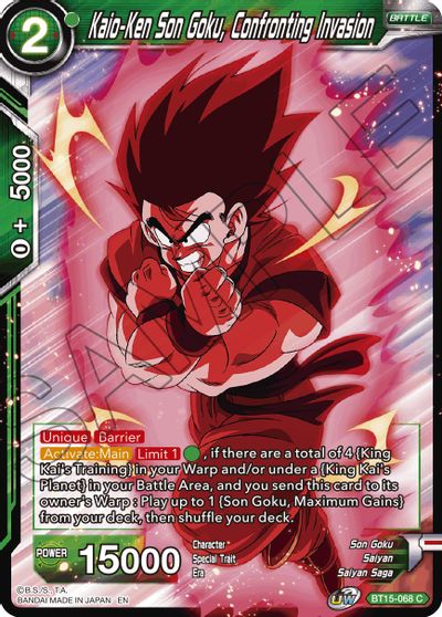 Kaio-Ken Son Goku, Confronting Invasion (BT15-068) [Saiyan Showdown] - for just $0.10! 