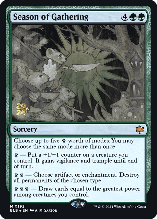 Season of Gathering (PRE-192) - Bloomburrow Promos Foil - for just $1.96! 