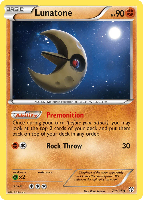 Lunatone (73/135) [Black & White: Plasma Storm] - for just $0.40! 