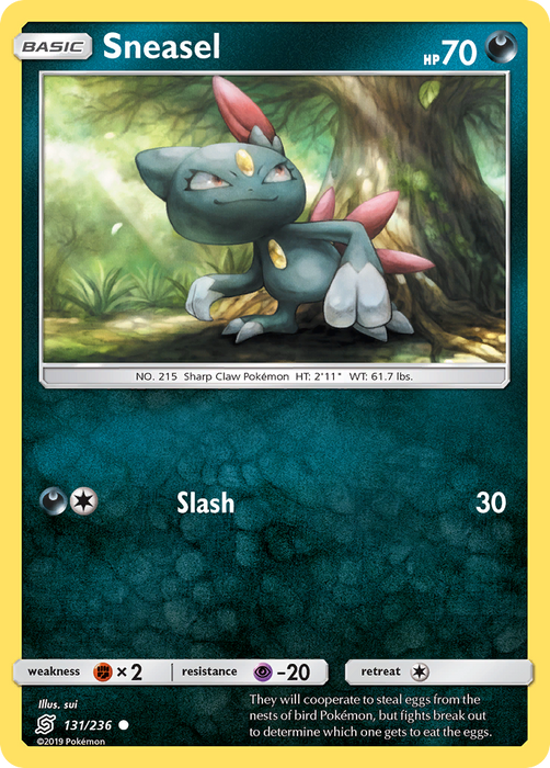 Sneasel (131/236) [Sun & Moon: Unified Minds] (Glossy Misprint) - Just $0.25! Shop now at Retro Gaming of Denver