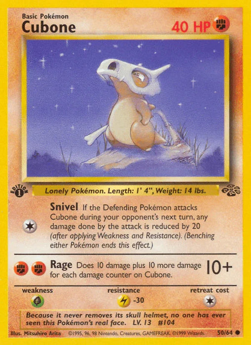 Cubone (50/64) [Jungle 1st Edition] - for just $0.60! 