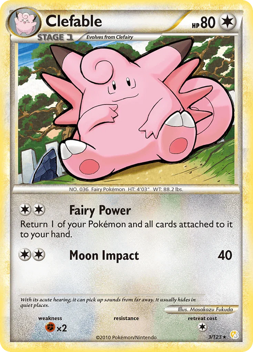Clefable (3/123) [HeartGold & SoulSilver: Base Set] - for just $3.60! 