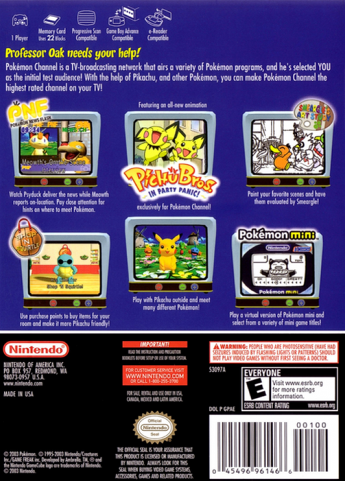 Pokemon Channel [E-Reader Cards Included] – GameCube (GC) - for just $49.99! 
