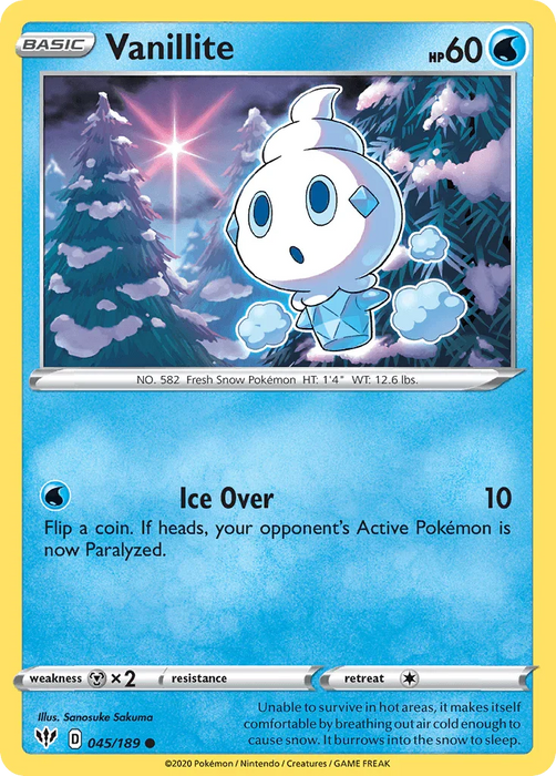 Vanillite (045/189) [Sword & Shield: Darkness Ablaze] - for just $0.10! 