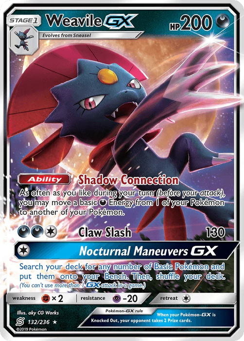 Weavile GX (132/236) [Sun & Moon: Unified Minds] - for just $1.45! 