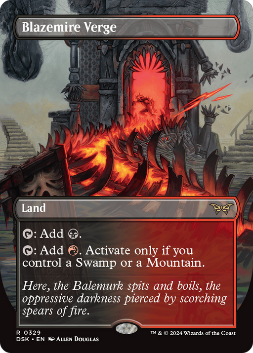 Blazemire Verge (DSK-329) - Duskmourn: House of Horror (Borderless) Foil - for just $5.93! 