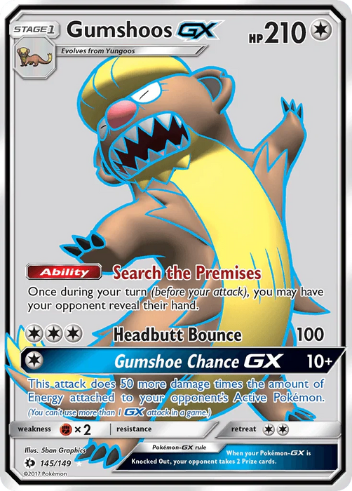 Gumshoos GX (145/149) [Sun & Moon: Base Set] - for just $1! 