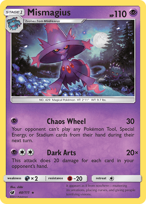 Mismagius (40/111) [Sun & Moon: Crimson Invasion] - for just $0.10! 