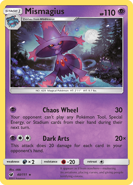 Mismagius (40/111) [Sun & Moon: Crimson Invasion] - for just $0.10! 