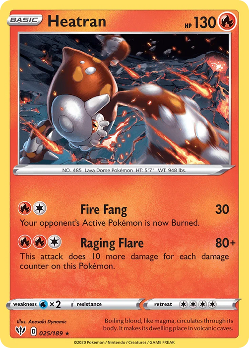 Heatran (025/189) [Sword & Shield: Darkness Ablaze] - for just $0.15! 