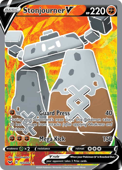 Stonjourner V (193/202) [Sword & Shield: Base Set] - for just $0.80! 