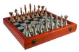 Chess Set - Brass Art Deco with Cherry Stained Chest - for just $360! 