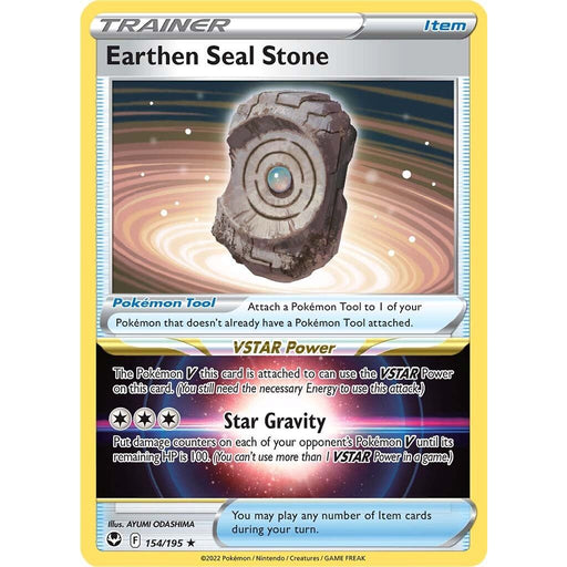 Earthen Seal Stone (154/195) [Sword & Shield: Silver Tempest] - Just $0.10! Shop now at Retro Gaming of Denver