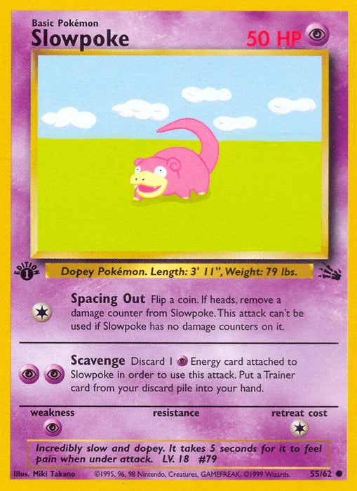 Slowpoke (55/62) [Fossil 1st Edition] - for just $0.50! 
