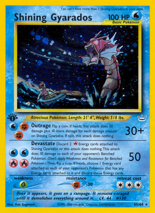 Shining Gyarados (65/64) [Neo Revelation 1st Edition] - Just $175! Shop now at Retro Gaming of Denver