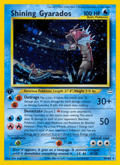 Shining Gyarados (65/64) [Neo Revelation 1st Edition] - for just $480! 