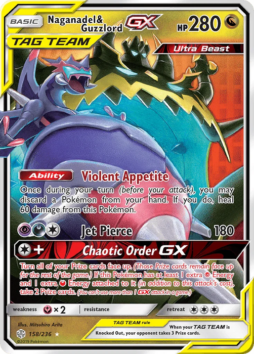 Naganadel & Guzzlord GX (158/236) [Sun & Moon: Cosmic Eclipse] - for just $4.35! 