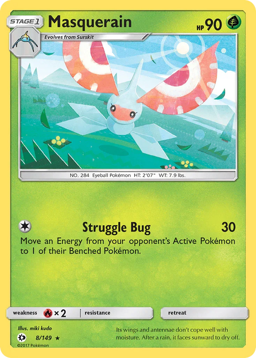 Masquerain (8/149) [Sun & Moon: Base Set] - for just $0.10! 