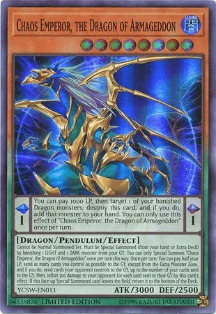 Chaos Emperor, the Dragon of Armageddon [YCSW-EN011] Super Rare - for just $96.70! 