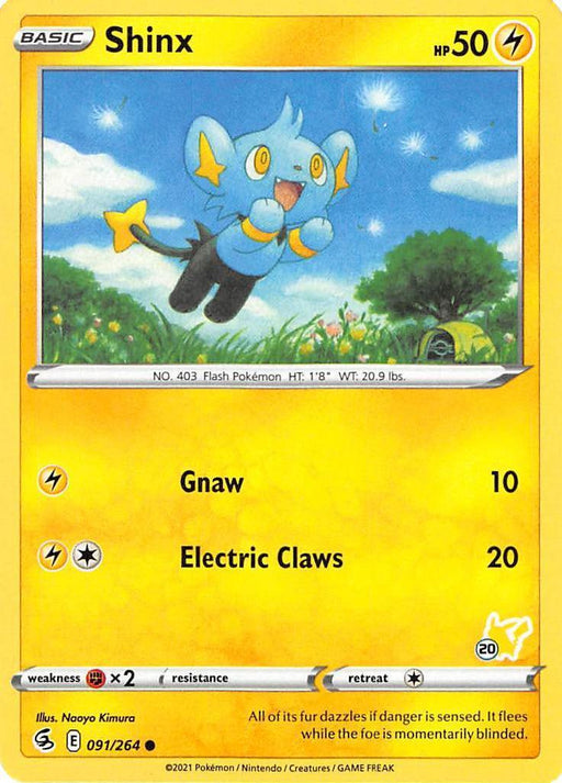Shinx (091/264) (Pikachu Stamp #20) [Battle Academy 2022] - for just $0.10! 